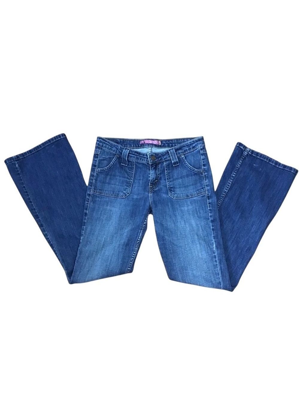 Levi’s Vintage Y2K 5M Flare Jeans Patch Pocket Medium Wash Wide Leg Denim Womens
